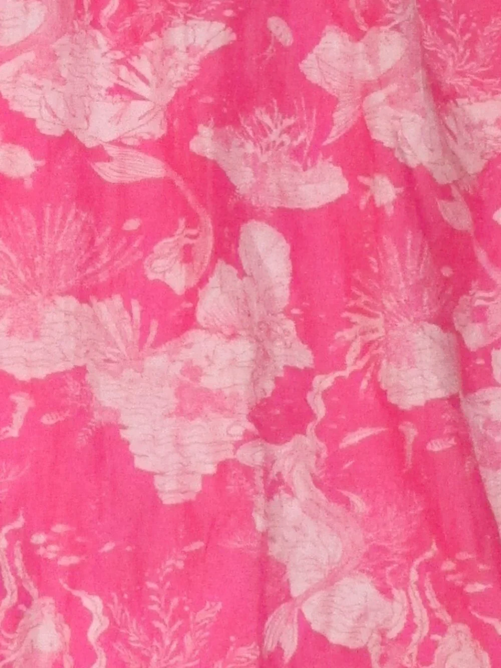 NWOT LoveShackFancy Girls Pink Cotton Silk Blend Mermaid Print Lou Dress Size 10